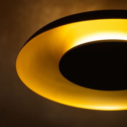 PIATTINO LED Ceiling Light LED/30W/230V, selectable 3000/4000/6000K, Ø40 cm, Black/Gold