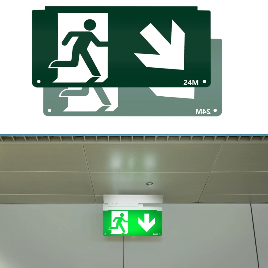 Pictogram for emergency lighting 16,2x32,7 cm