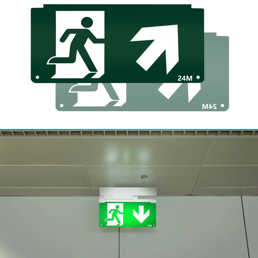 Pictogram for emergency lighting 16,2x32,7 cm