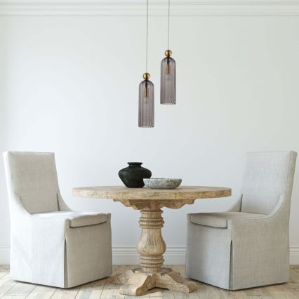 PIEGA cable pendant light 1xE14/40W/230V brass/smoked black