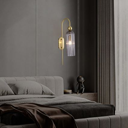 PIEGA Wall Lamp 1xE14/40W/230V Brass/Smoky Black