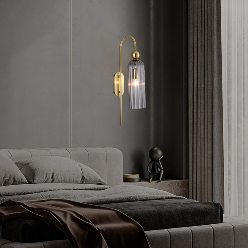 PIEGA Wall Lamp 1xE14/40W/230V Brass/Smoky Black