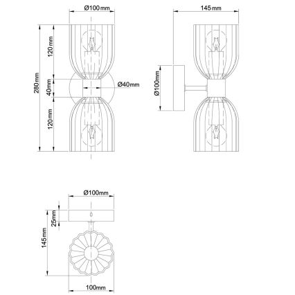 PIEGA Wall Lamp 2xE14/10W/230V Brass/White