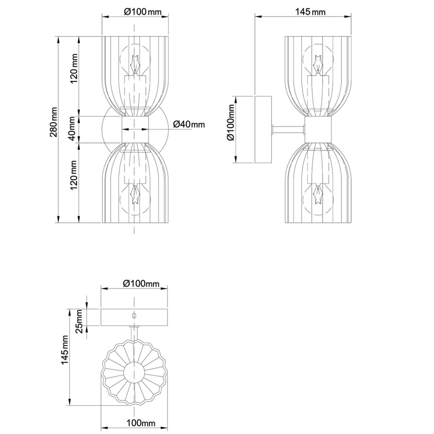 PIEGA Wall Lamp 2xE14/10W/230V Brass/White