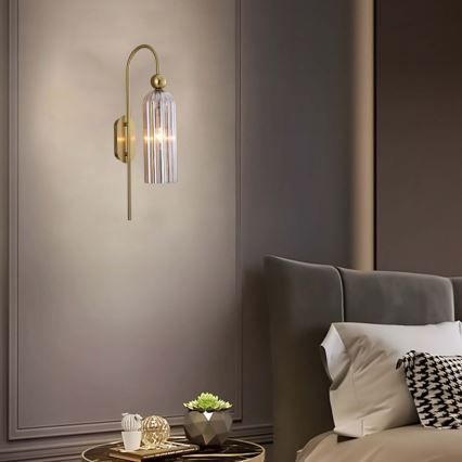 PIEGA Wall Light 1xE14/40W/230V Brass/Smoky Beige