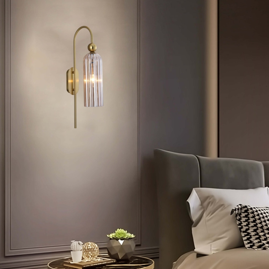 PIEGA Wall Light 1xE14/40W/230V Brass/Smoky Beige