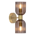 PIEGA Wall Light 2xE14/10W/230V Brass/Smoky Black