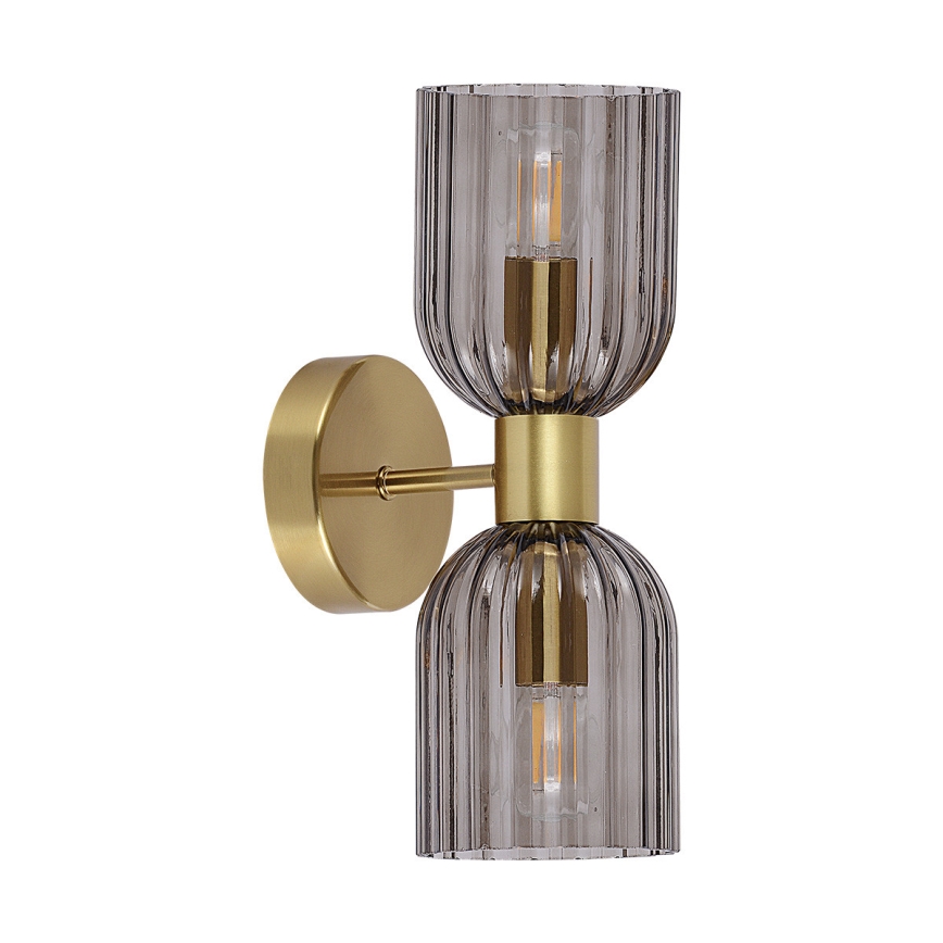 PIEGA Wall Light 2xE14/10W/230V Brass/Smoky Black