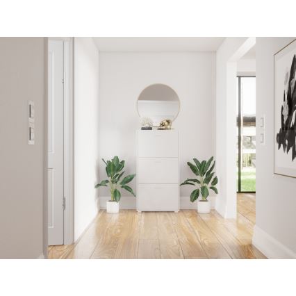 PIGO Shoe Cabinet 60 x 109 x 25 cm, White