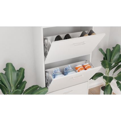 PIGO Shoe Cabinet 60 x 109 x 25 cm, White