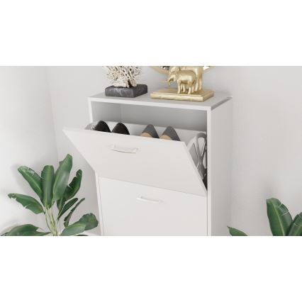 PIGO Shoe Cabinet 60 x 109 x 25 cm, White