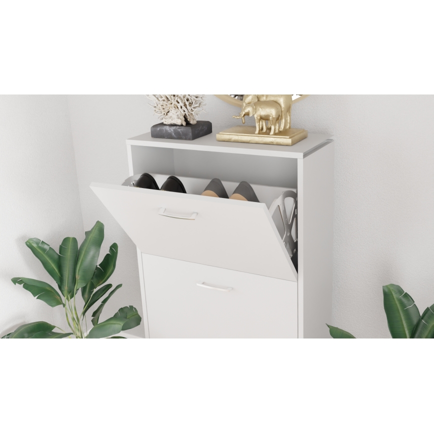 PIGO Shoe Cabinet 60 x 109 x 25 cm, White