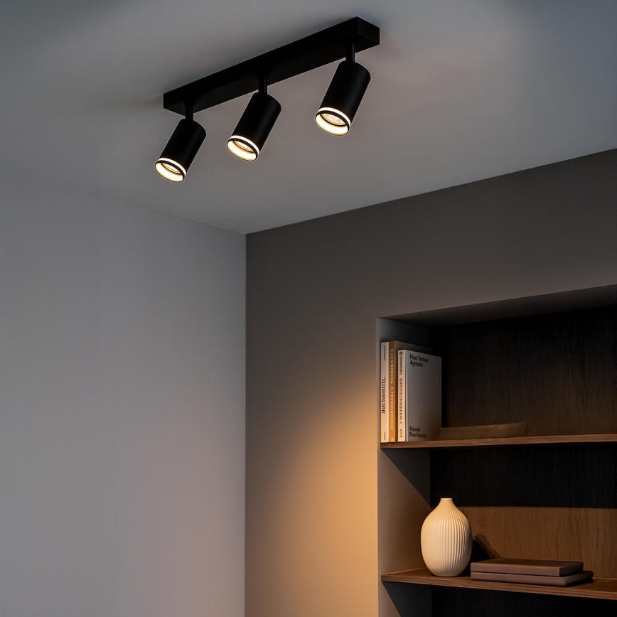 PIPE 3-Light Spotlight 3x GU10 / 10W / 230V, Black