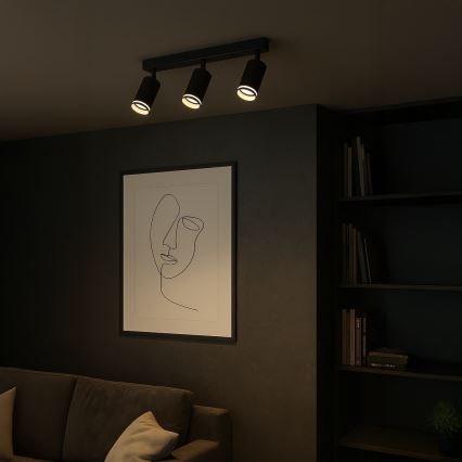PIPE 3-Light Spotlight 3x GU10 / 10W / 230V, Black