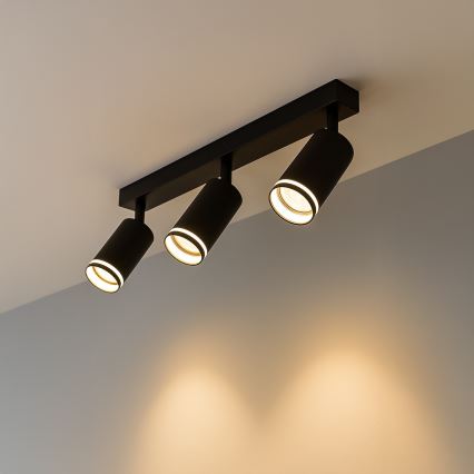 PIPE 3-Light Spotlight 3x GU10 / 10W / 230V, Black