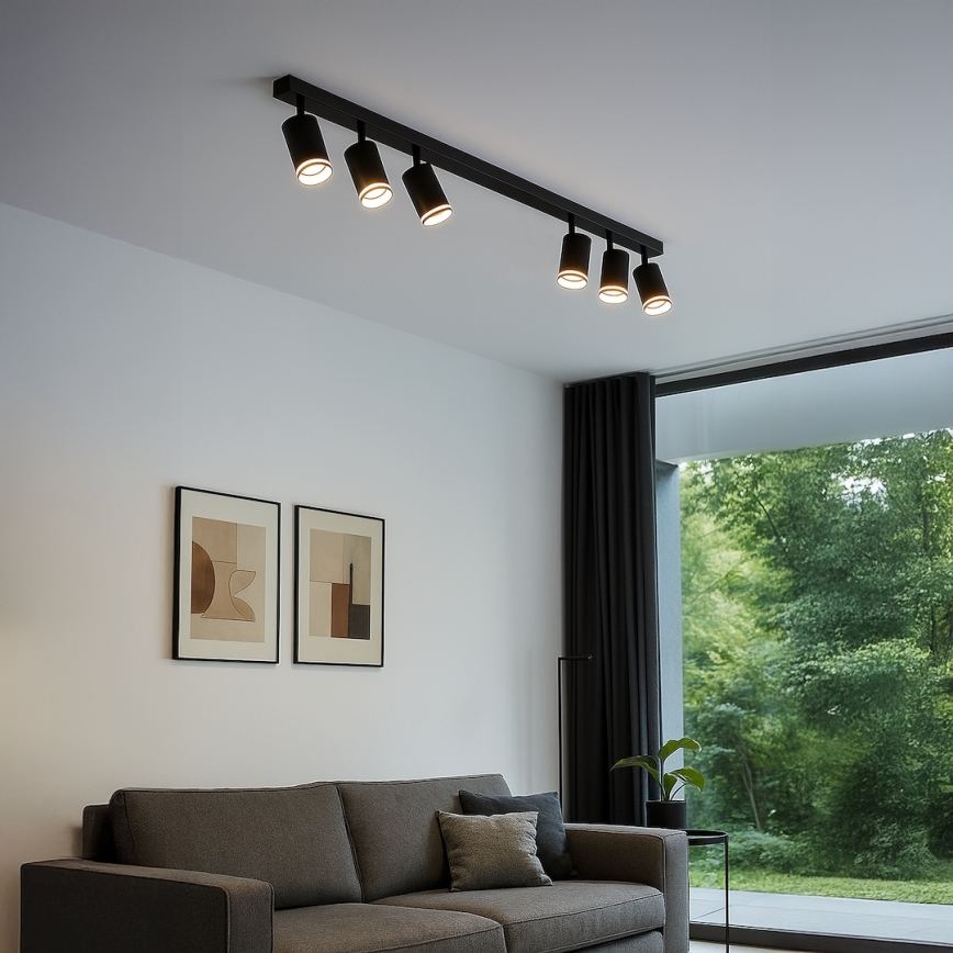 PIPE 6x GU10 Spotlight, 10W/230V, Black