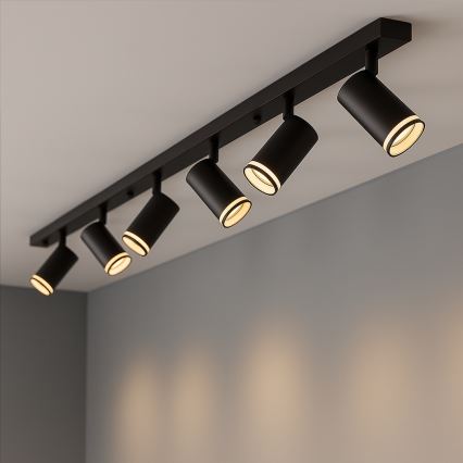 PIPE 6x GU10 Spotlight, 10W/230V, Black
