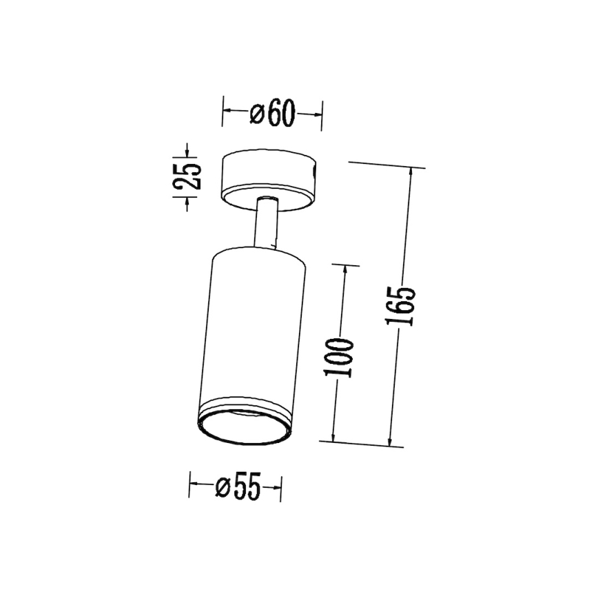 PIPE spotlight 1xGU10/10W/230V white