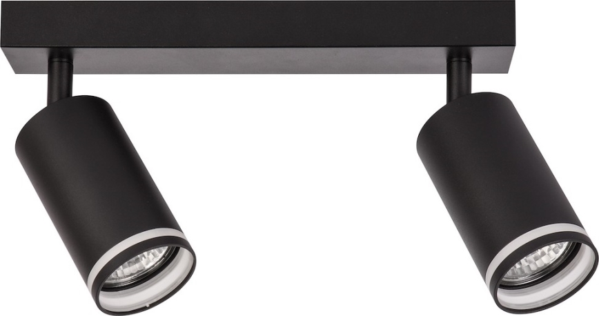 PIPE spotlight 2x GU10/10W/230V Black
