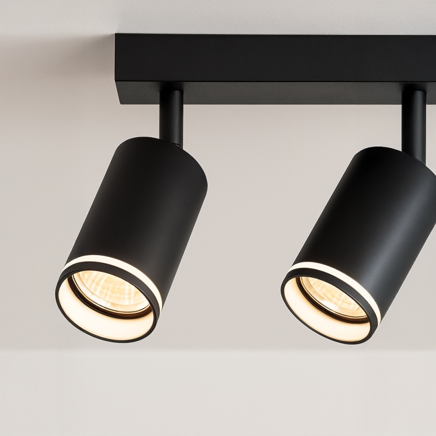 PIPE spotlight 2x GU10/10W/230V Black