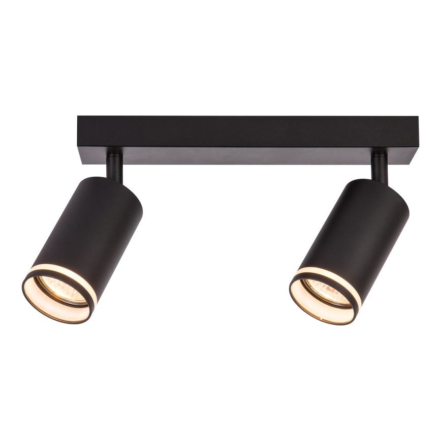 PIPE spotlight 2x GU10/10W/230V Black