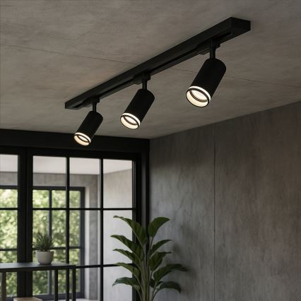 PIPE Track Spotlight 3xGU10/10W/230V, Black