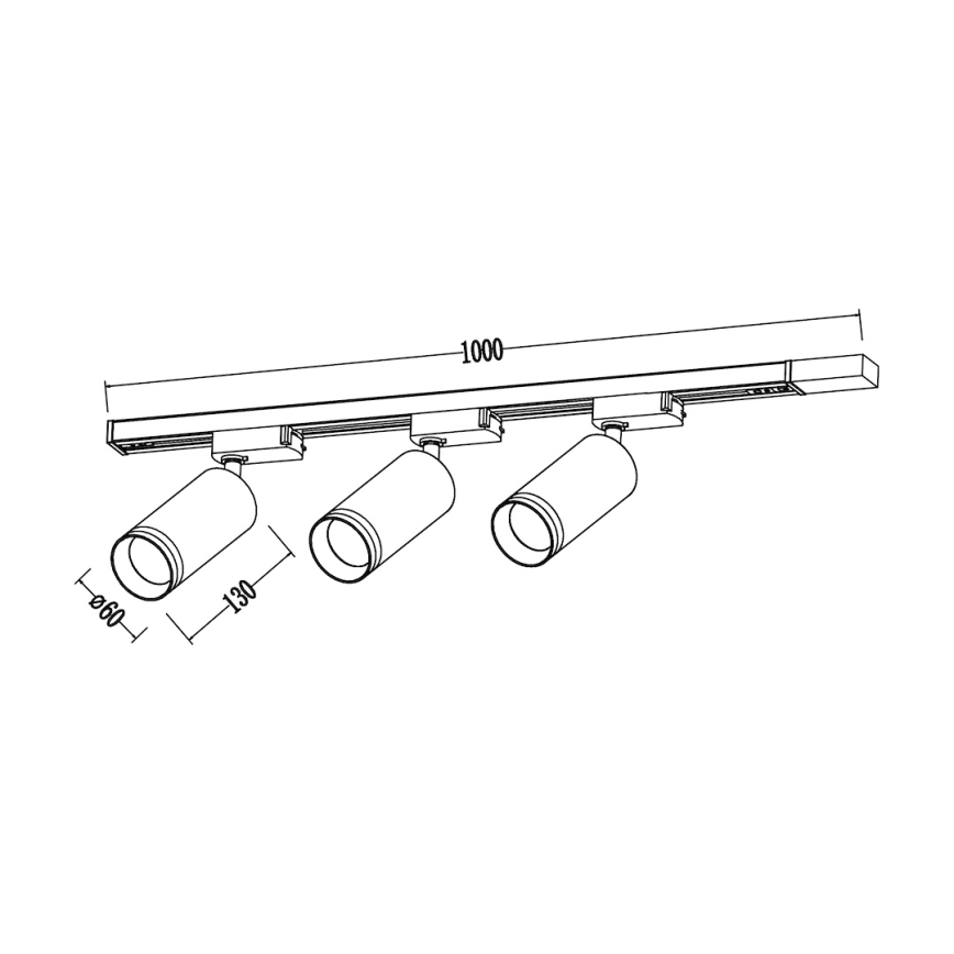 PIPE Track Spotlight 3xGU10/10W/230V, Black