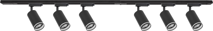 PIPE track spotlight, 6×GU10/10W/230V, Black