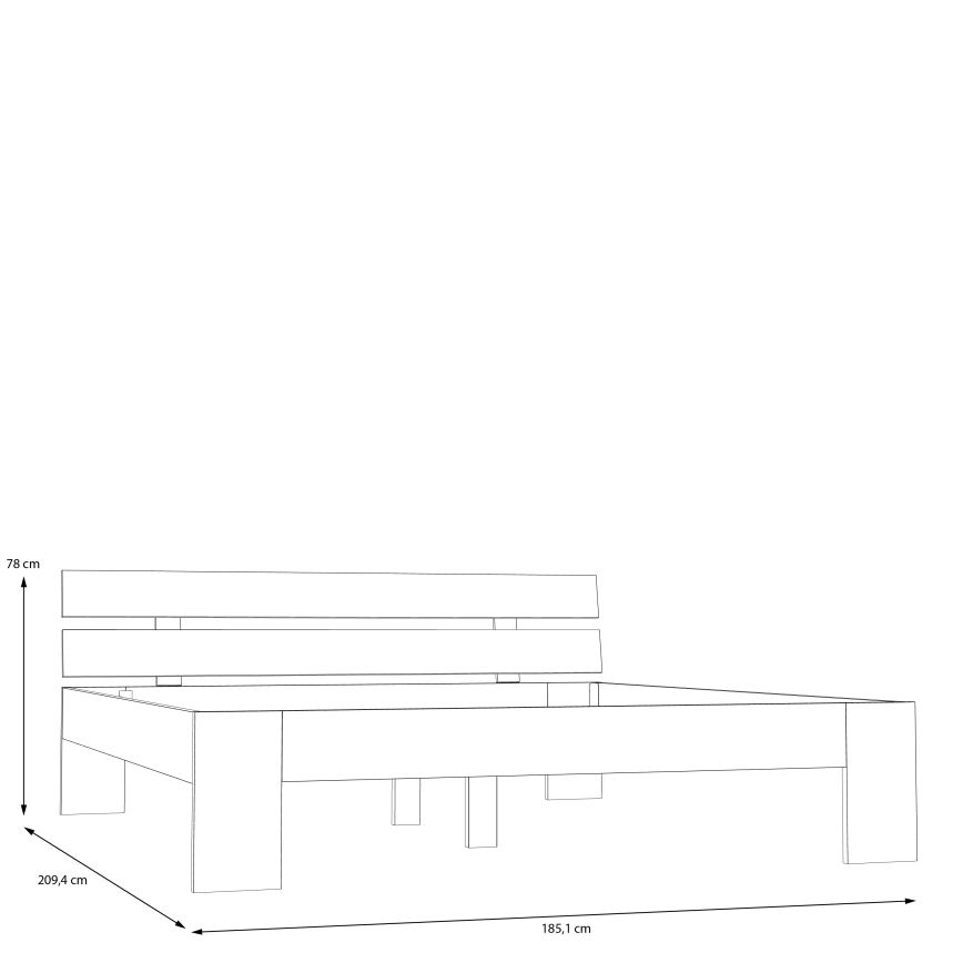 PIROA Double Bed 180x200 cm, Beige