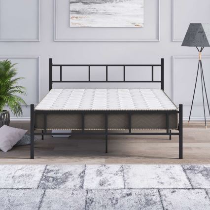 PIRON Metal Double Bed 140x200 cm — Black, 200 kg weight capacity