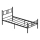 PIRON Metal Single Bed 90x200 cm, Black, 120 kg load capacity