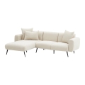 PISA L-shaped Corner Sofa, Cream - Left-hand