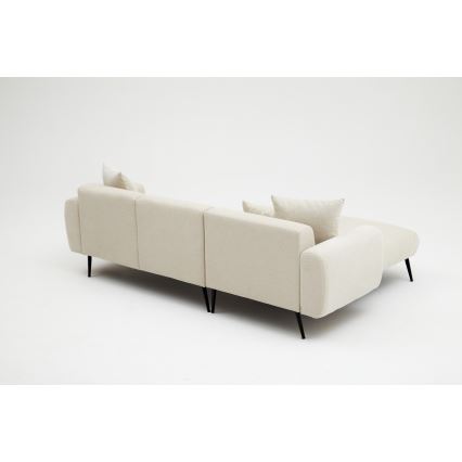 PISA L-shaped Corner Sofa, Cream - Left-hand