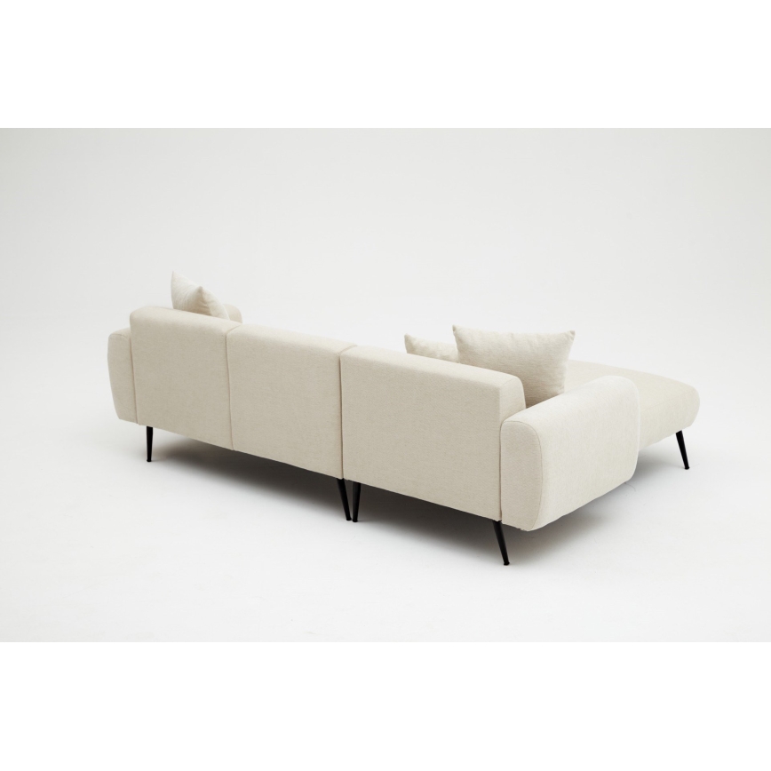 PISA L-shaped Corner Sofa, Cream - Left-hand