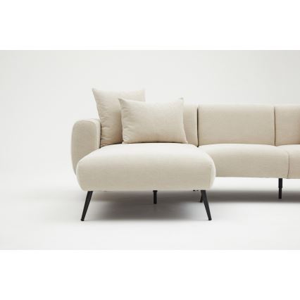 PISA L-shaped Corner Sofa, Cream - Left-hand