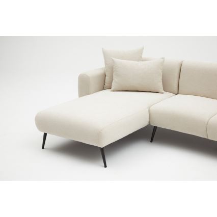 PISA L-shaped Corner Sofa, Cream - Left-hand