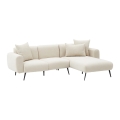PISA L-Shaped Corner Sofa, Cream, Right-Hand