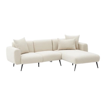 PISA L-Shaped Corner Sofa, Cream, Right-Hand