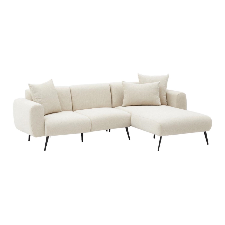 PISA L-Shaped Corner Sofa, Cream, Right-Hand