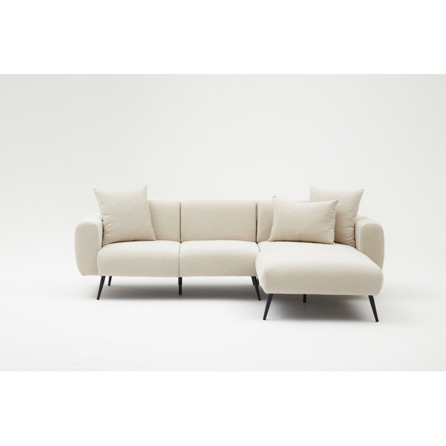 PISA L-Shaped Corner Sofa, Cream, Right-Hand