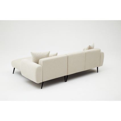 PISA L-Shaped Corner Sofa, Cream, Right-Hand