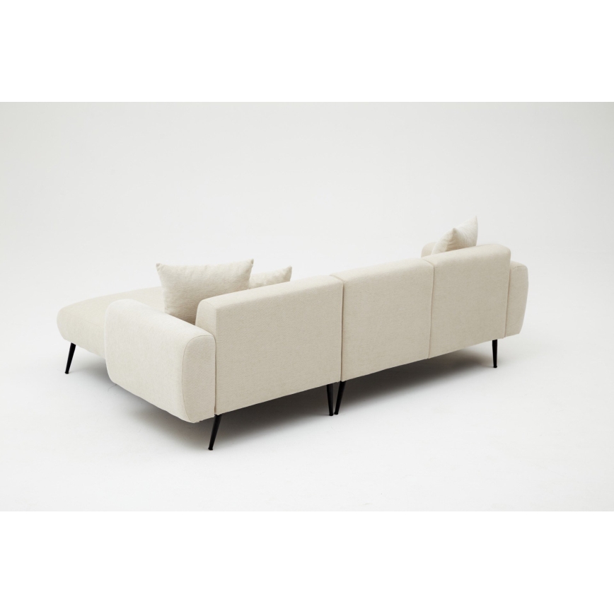 PISA L-Shaped Corner Sofa, Cream, Right-Hand