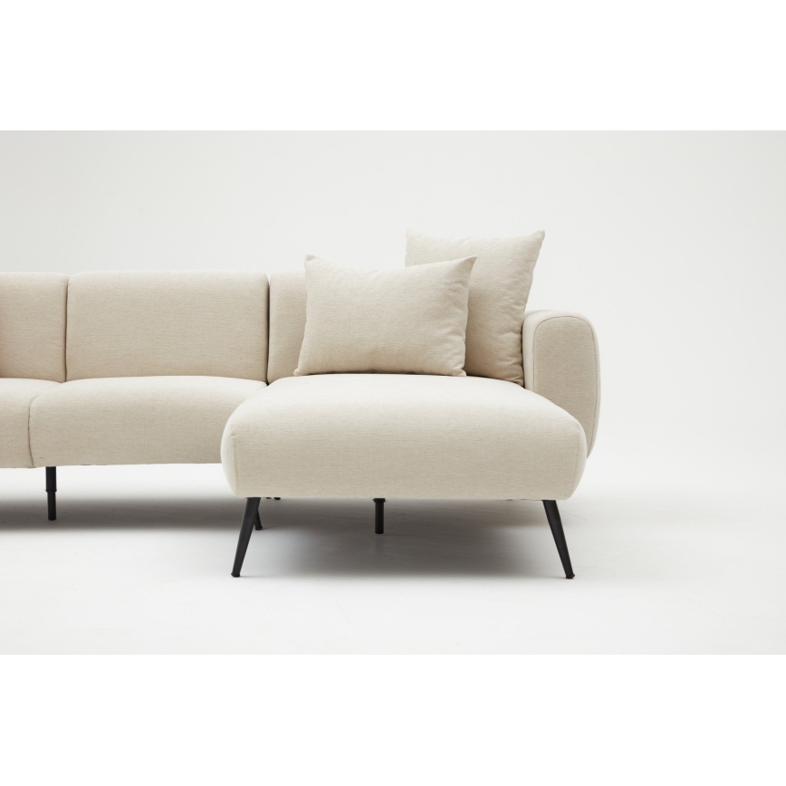 PISA L-Shaped Corner Sofa, Cream, Right-Hand