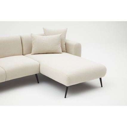 PISA L-Shaped Corner Sofa, Cream, Right-Hand