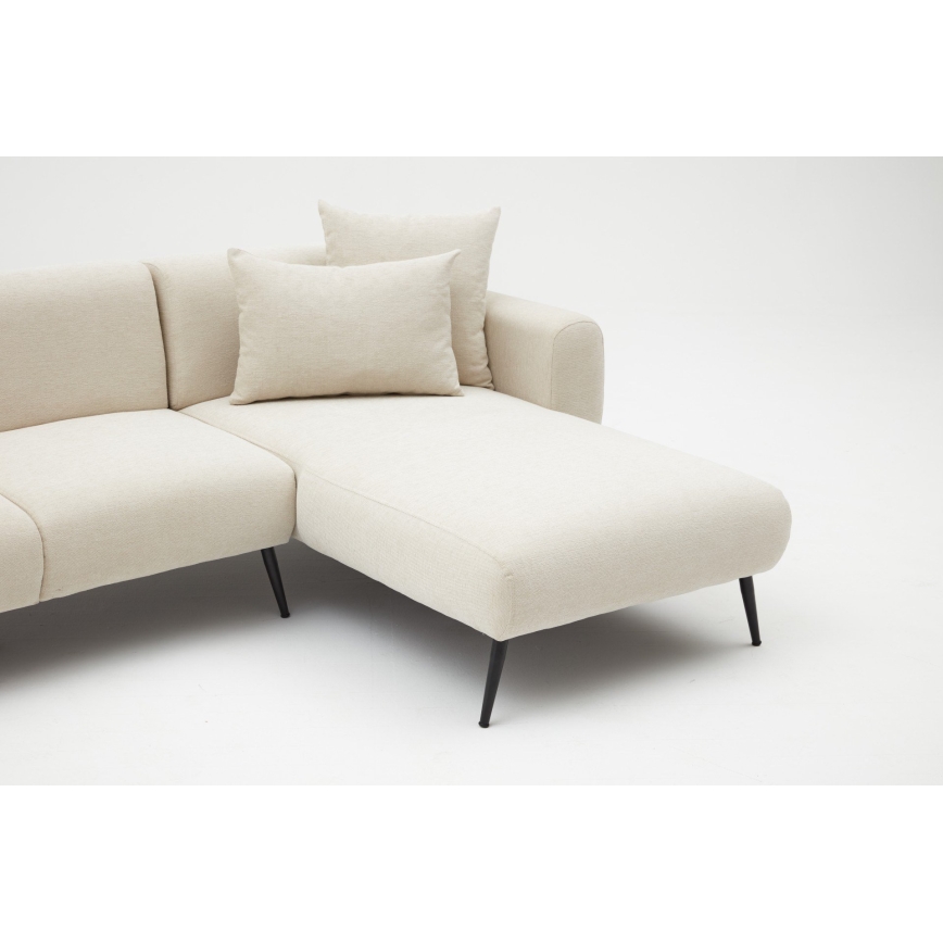 PISA L-Shaped Corner Sofa, Cream, Right-Hand