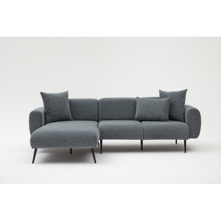 PISA Left-Facing L-Shaped Corner Sofa, Grey