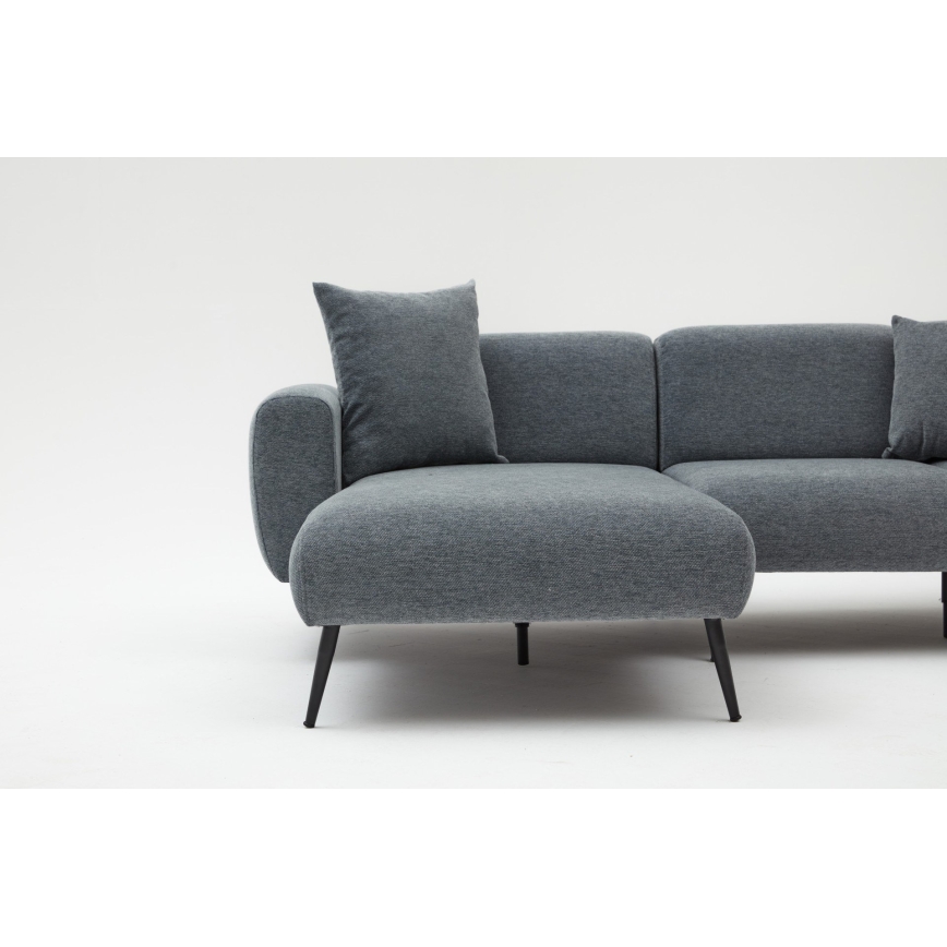 PISA Left-Facing L-Shaped Corner Sofa, Grey