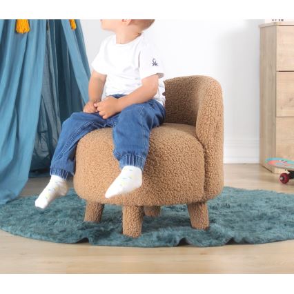 PIXI Kids' Armchair, Ø 46 cm, Brown