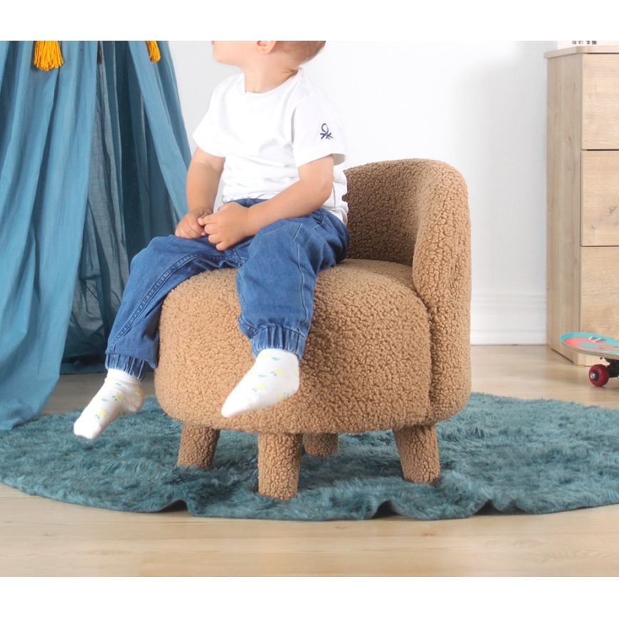 PIXI Kids' Armchair, Ø 46 cm, Brown