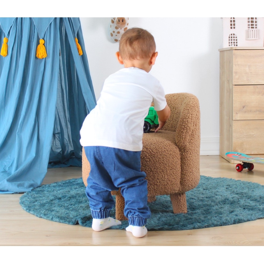 PIXI Kids' Armchair, Ø 46 cm, Brown